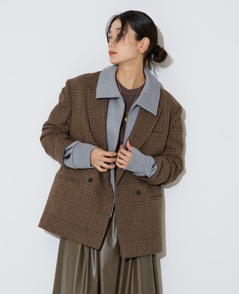 ピークドダブルジャケット 詳細画像 グレンチェック 3