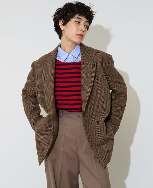 ピークドダブルジャケット 詳細画像 グレンチェック 7