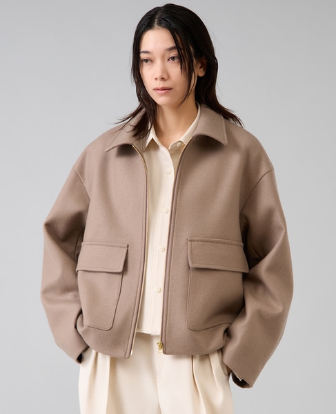 ショート丈ウールブルゾン 詳細画像 ベージュ 1