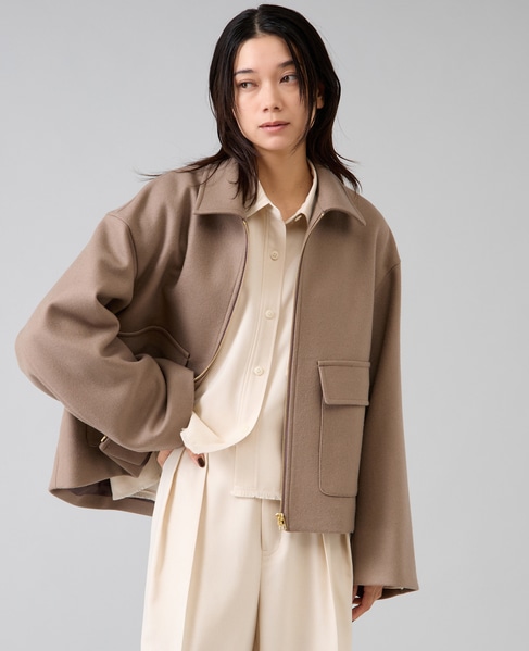 ショート丈ウールブルゾン 詳細画像 ベージュ 2