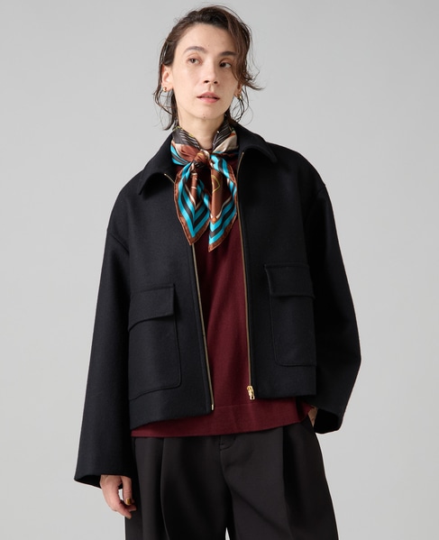 ショート丈ウールブルゾン 詳細画像 ブラック 1