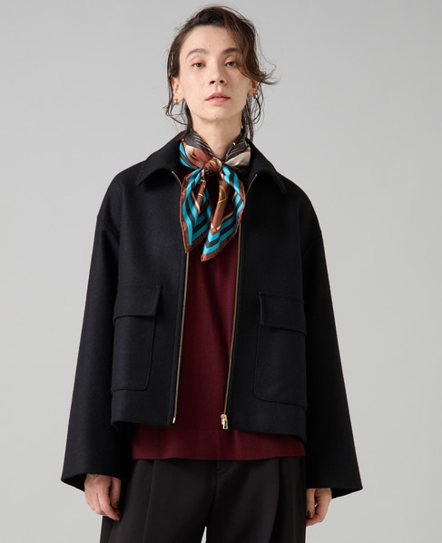 ショート丈ウールブルゾン 詳細画像 ブラック 2