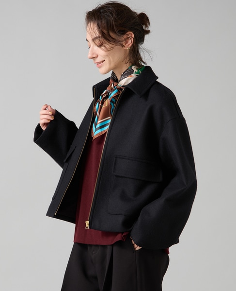 ショート丈ウールブルゾン 詳細画像 ブラック 3