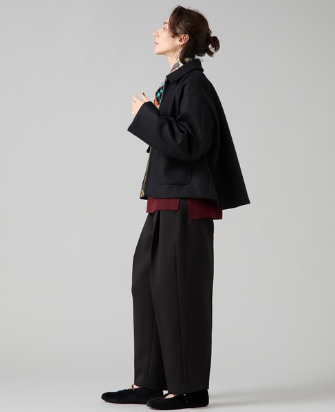 ショート丈ウールブルゾン 詳細画像 ブラック 5