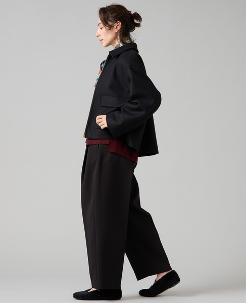 ショート丈ウールブルゾン 詳細画像 ブラック 6