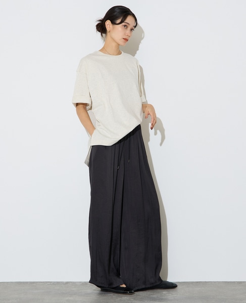 サテンドロストワイドパンツ 詳細画像 ブラック 9