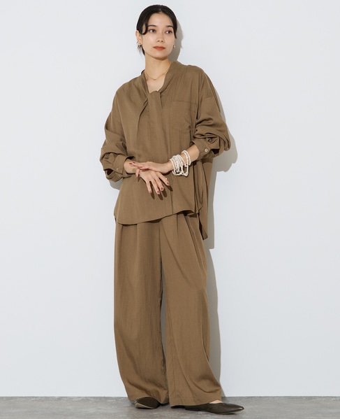 フィブリルツイルワイドパンツ 詳細画像 モカ 2