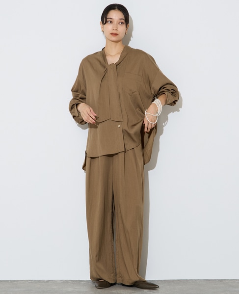 フィブリルツイルワイドパンツ 詳細画像 モカ 3