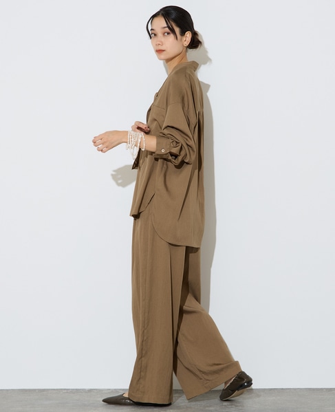 フィブリルツイルワイドパンツ 詳細画像 モカ 4