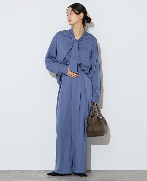 フィブリルツイルワイドパンツ 詳細画像 ブルー 3