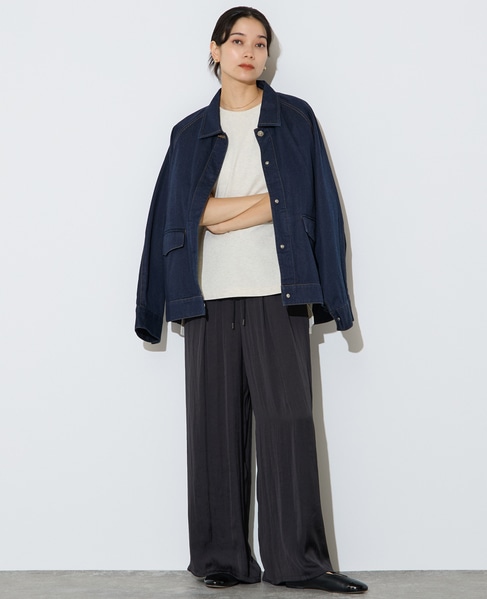 フィブリルツイルワイドパンツ 詳細画像 ブラック 7