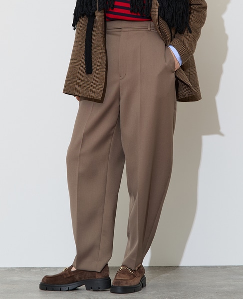 ハイウエストカーブゼンタープレスパンツ 詳細画像 カーキ 1