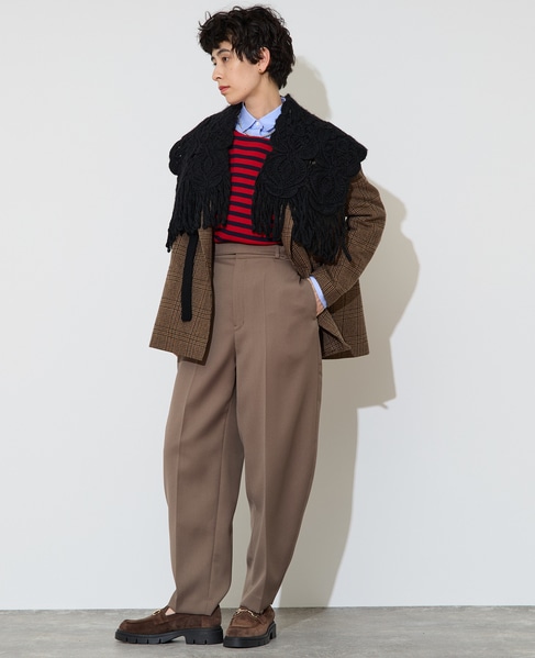 ハイウエストカーブゼンタープレスパンツ 詳細画像 カーキ 2