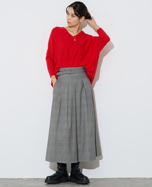 【大草直子さんコラボ】大人ガウチョパンツ 詳細画像 グレンチェック 2