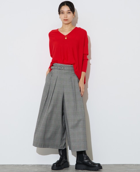 【大草直子さんコラボ】大人ガウチョパンツ 詳細画像 グレンチェック 3