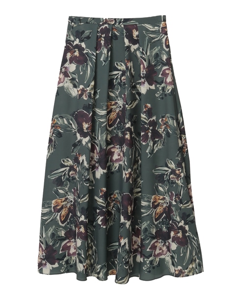 フラワープリントフレアスカート 詳細画像 チャコール 11