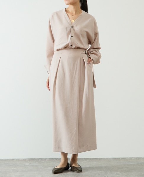 サイドベルトタイトスカート 詳細画像 ピンクベージュ 2