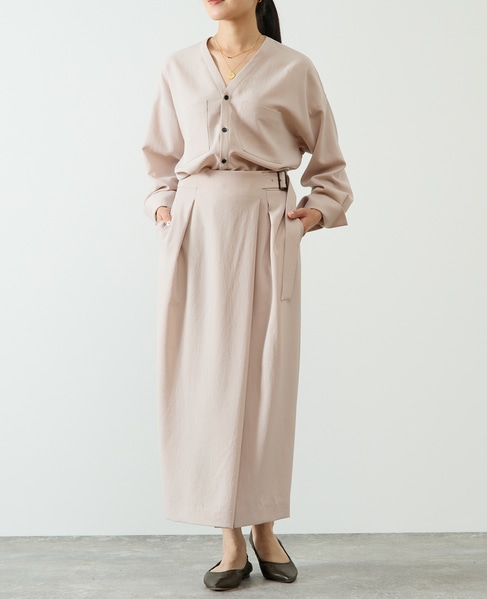 サイドベルトタイトスカート 詳細画像 ピンクベージュ 3