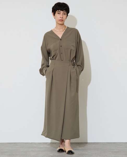 サイドベルトタイトスカート 詳細画像 カーキ 2