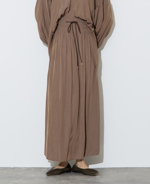 割繊シャーリングナロースカート 詳細画像 カーキ 1