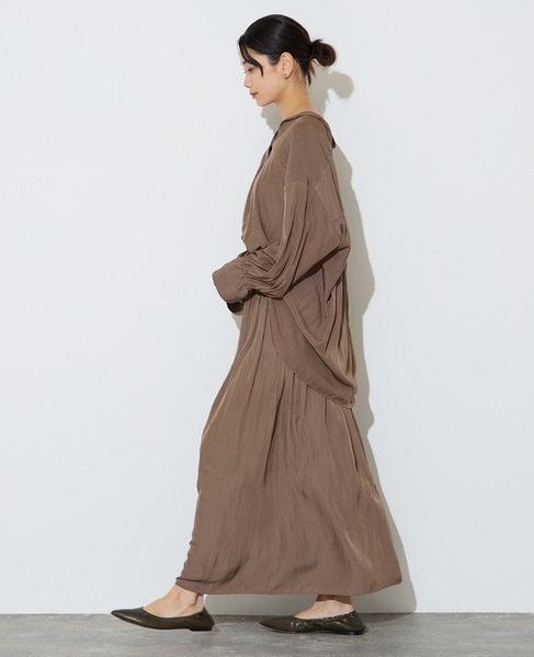 割繊シャーリングナロースカート 詳細画像 カーキ 6