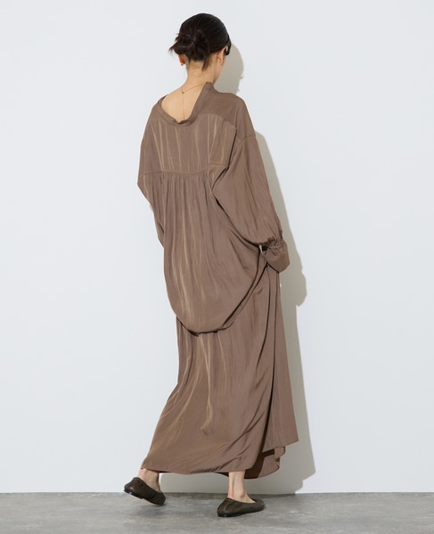 割繊シャーリングナロースカート 詳細画像 カーキ 8