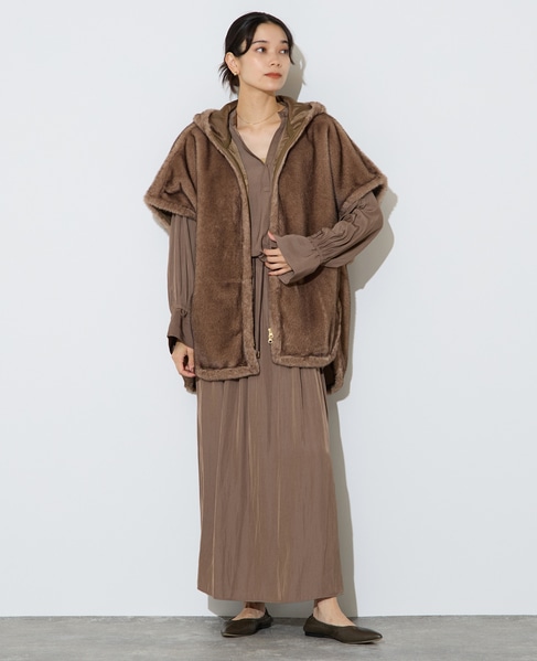 割繊シャーリングナロースカート 詳細画像 カーキ 9