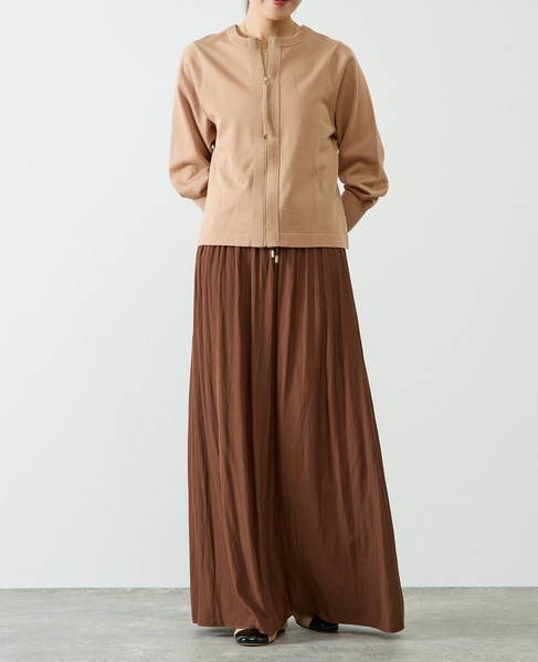 割繊シャーリングナロースカート 詳細画像 ブラウン 8