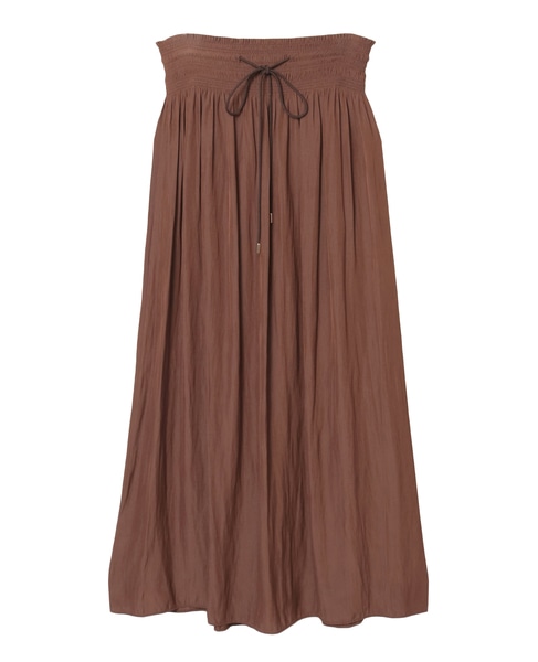 割繊シャーリングナロースカート 詳細画像 ブラウン 9