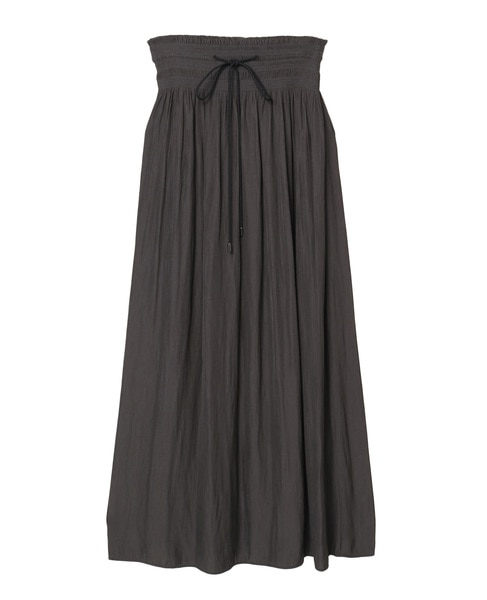 割繊シャーリングナロースカート 詳細画像 チャコールグレー 4