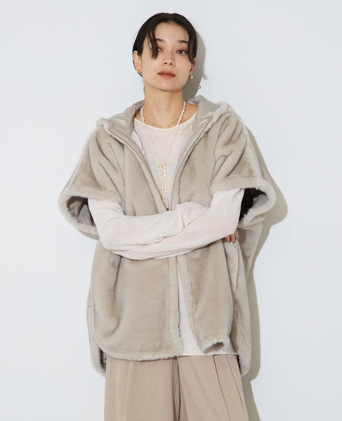 フェイクミンクファーオーバーベスト 詳細画像 ライトグレー 1