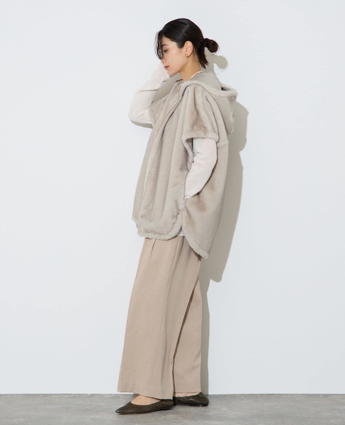 フェイクミンクファーオーバーベスト 詳細画像 ライトグレー 10