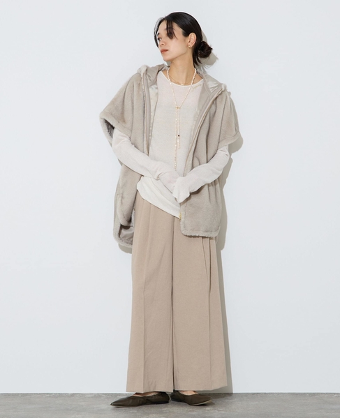 フェイクミンクファーオーバーベスト 詳細画像 ライトグレー 5