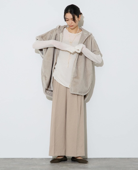 フェイクミンクファーオーバーベスト 詳細画像 ライトグレー 6