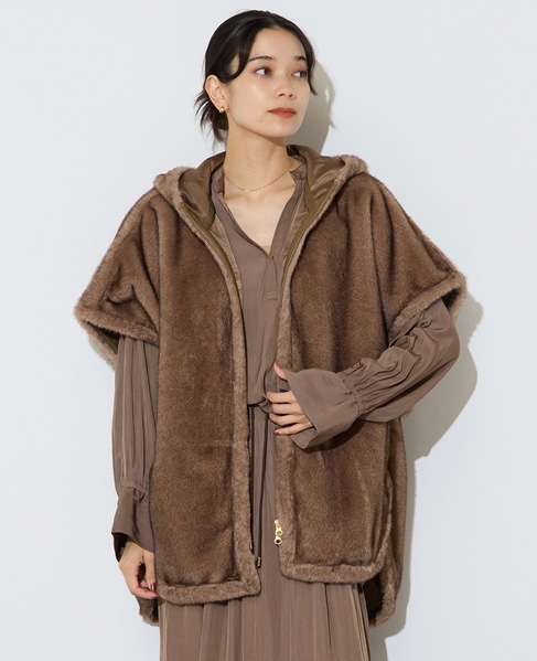 フェイクミンクファーオーバーベスト 詳細画像 ベージュ系 1