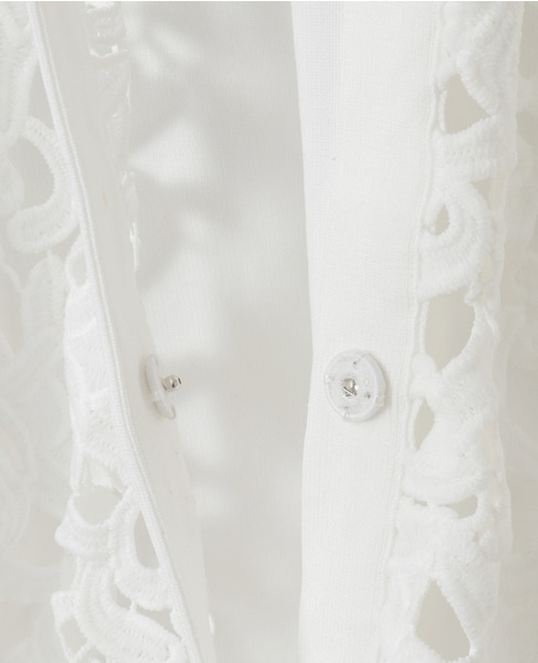 レースニットカーディガン 詳細画像 ホワイト（レース白） 11