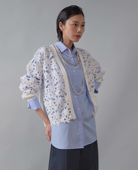 レースニットカーディガン 詳細画像 ホワイト（レース白） 2