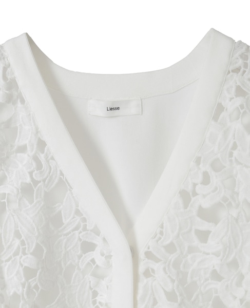 レースニットカーディガン 詳細画像 ホワイト（レース白） 8