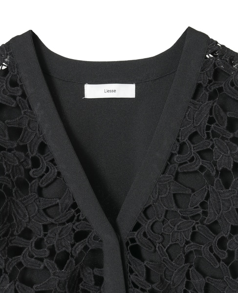 レースニットカーディガン 詳細画像 ブラック（レース黒） 11