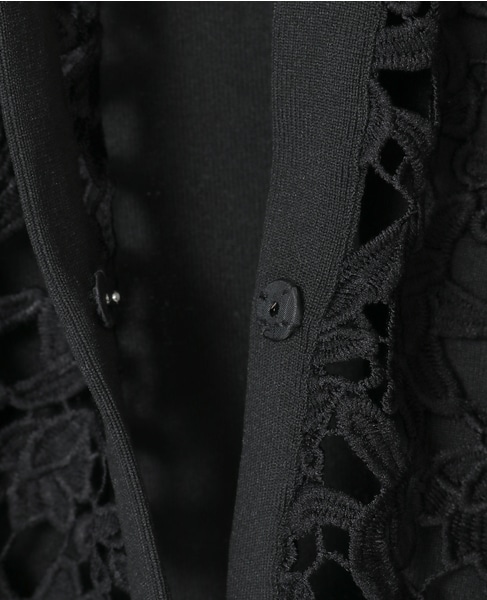 レースニットカーディガン 詳細画像 ブラック（レース黒） 14