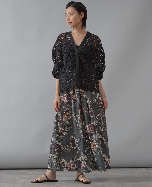 レースニットカーディガン 詳細画像 ブラック（レース黒） 4