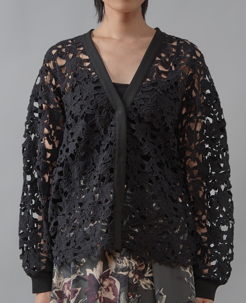 レースニットカーディガン 詳細画像 ブラック（レース黒） 5