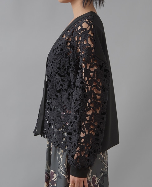レースニットカーディガン 詳細画像 ブラック（レース黒） 6