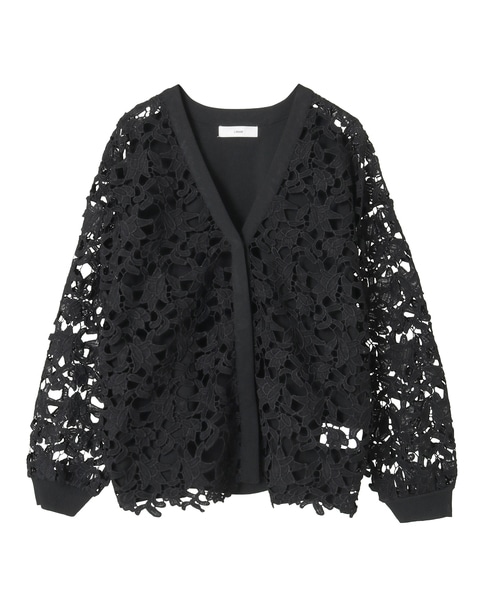 レースニットカーディガン 詳細画像 ブラック（レース黒） 9