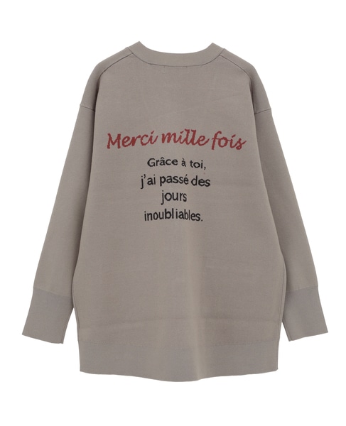 バックメッセージカーディガン 詳細画像 モカ 14