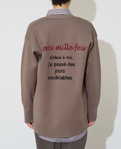 バックメッセージカーディガン 詳細画像 モカ 3