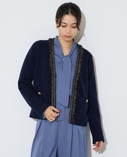 ツイーディーニットジャケット