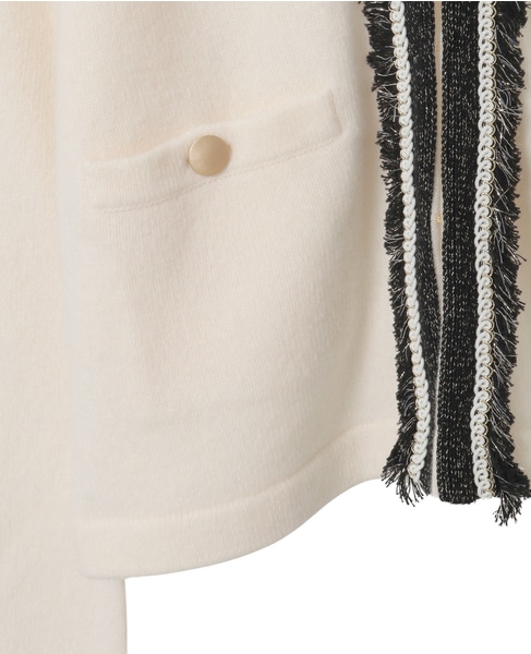 ツイーディーニットジャケット 詳細画像 オフホワイト 10