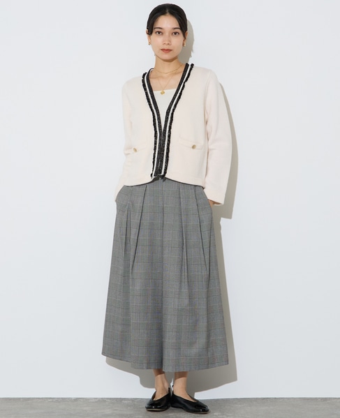 ツイーディーニットジャケット 詳細画像 オフホワイト 3