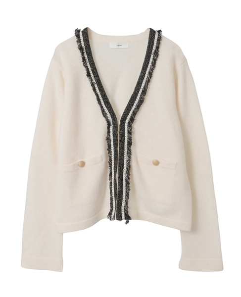 ツイーディーニットジャケット 詳細画像 オフホワイト 6